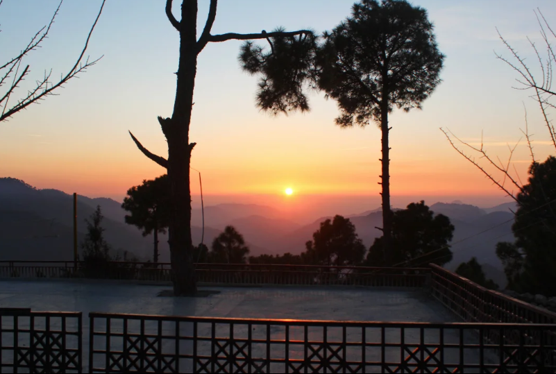Sunset over the valley from Yaldram Resort